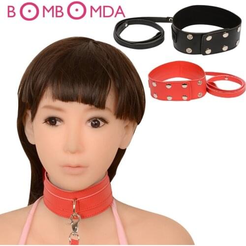 New Fetish Leather Necklace Bondage With Belt,BDSM Collar Sexy Slave Bondage Sex Products For Couples Adult Games Sexy Toys O3