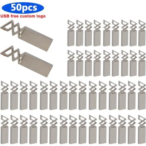 Bulk 50pcs logo free metal 16gb usb flash drive 32gb 128gb pendrive high speed flash usb 2.0 drive 8gb flash disk Pen Drive 64gb