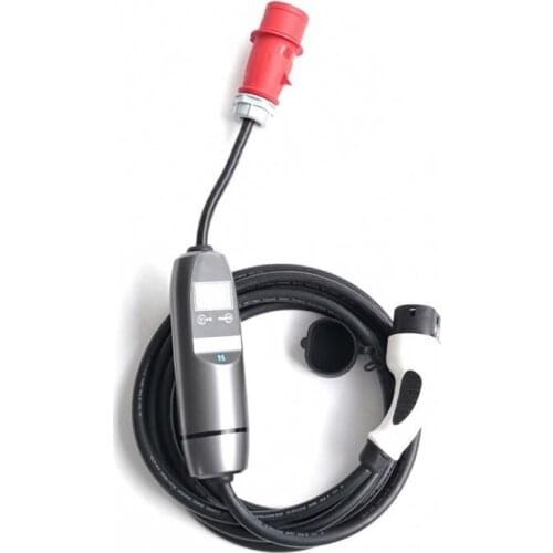 22kw 3 phase portable fast ev charger with 32amp red cee 400v ev charger type 2