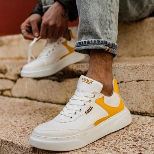 Knack Casual Male Shoes R10 White Yellow Street Fashion Summer Spring Fashion New Season Casual Cool Style