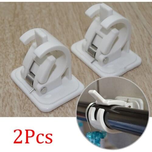 Droppshipping Rails Rod Bracket Support Plastic Stick Hanger Clamp Window Frame Curtain Rods Bracket Hangers For Home Decoration