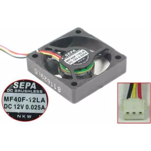 SEPA MF40F-12LA DC 12V 0.25A 40x40x10mm 3-wire Server Square Fan