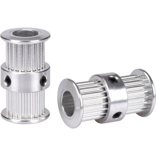 BIQU GT2 Double Head Pulley Type GT2 20 teeth 6mm width bore 5& 8mm Timing Pulley for GT2 Timing belt 3D Printer Parts
