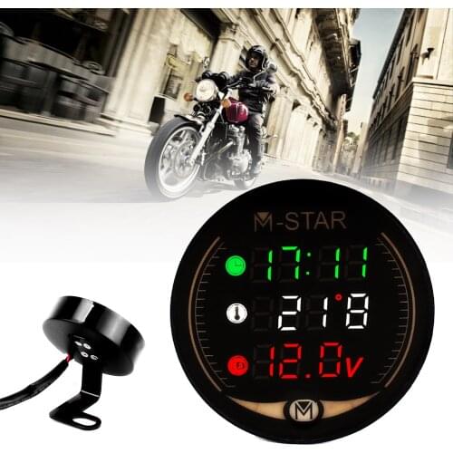 LED 3-in-1 Motorcycle Meter 12V Waterproof Time Temperature Voltage Display Table For Suzuki GSF 1250 1200 650 BANDIT GSX1250