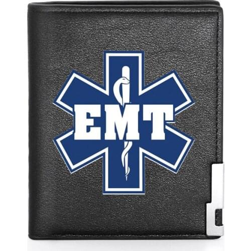 Large capacity wallet New mens short Wallet casual fashion Retro Classic Emergency Medical Services EMT Printing wallet