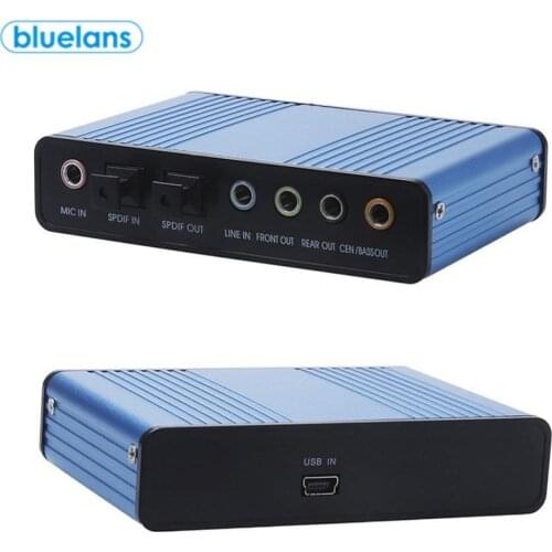 External 6-Channel 5.1 Audio USB Sound Card Adapter For Portable Computer Supports 4-Channel Sound Card Up to 48KHz