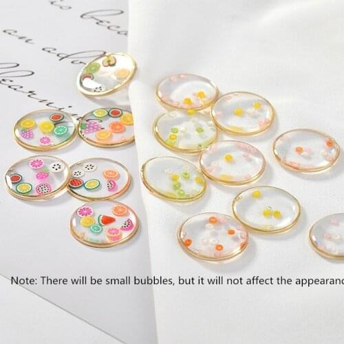 Fun fruit handmade geometric round shape alloy charms diy jewelry earrings/necklace pendants accessory