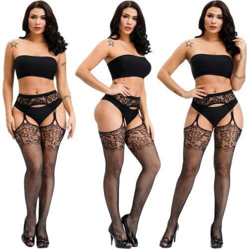 Women Erotic Black Stockings Fishnet Pantyhose Plus Size Cosplay Thigh High Sock Body Stocking For Pole Dance Nightclub Clubwear