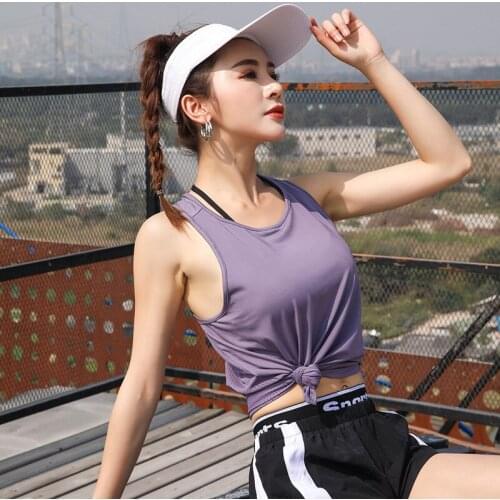 Yoga suit womens Sports Top Blouse loose sleeveless running training speed dry T-shirt sexy outside fitness vest