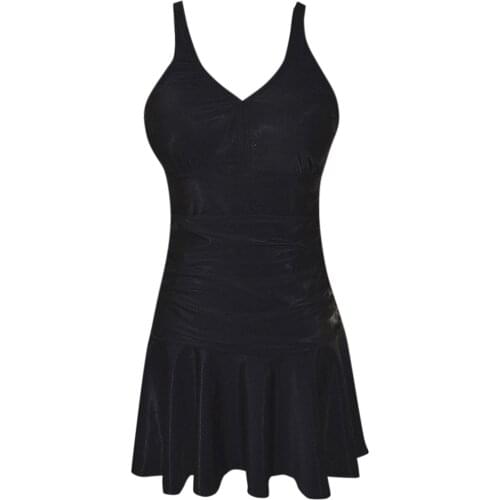 Womens Plus Size One Piece Swimsuit Skirt Polyester Swimwear Wire Free Bathing Suit Women With Pad stroje k pielowe damskie