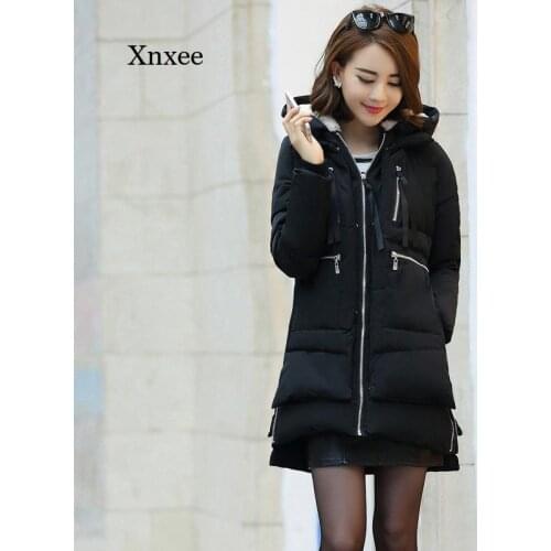 Winter Womens Plus Size Hooded Warm Jacket Jacket New Coat Womens Down Cotton Thick Coat Womens Basic Coat Jacket