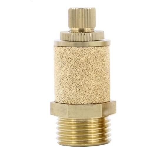 1PC 1/8 1/4 3/8/1/2 Flow Control Brass Muffler Pneumatic Solenoid Valve Silencer Speed Control Silencer