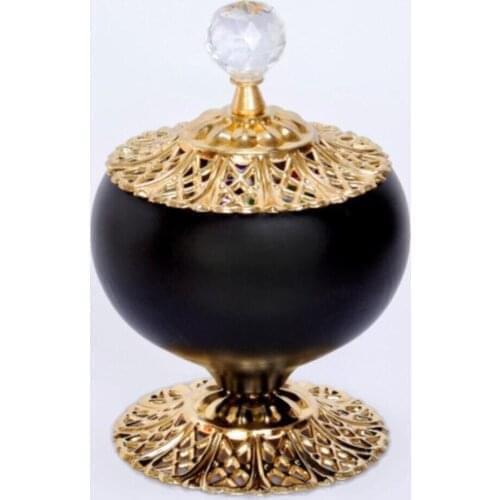 1 piece decorative sugar bowl stylish serving plate black sugar bowl kitchen products practical lidded delight bowl black gold