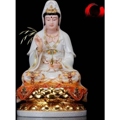 2021 Asia TOP high-grade Handmade gilding Buddha statue home family bless efficacious Worship Guan yin PU SA FENG SHUI Talisman
