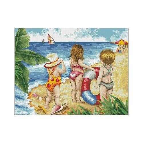 21-STC magazine Summer Story Counted Cross Stitch 11CT 14CT 18CT DIY Cross Stitch Kits Embroidery Needlework Sets