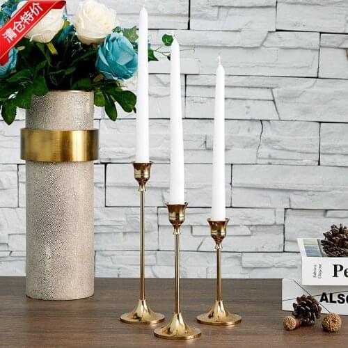 3 PC/set Retro Gold Candle Holders Wedding Party Vintage Metal Candlestick Home Decor Christmas Candle Holders Retro