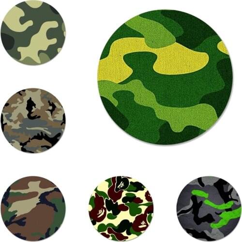 58mm Camouflage Pattern Camo military Army Badge Brooch Pin Accessories For Clothes Backpack Decoration gift