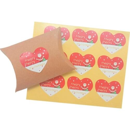 90pcs/lot Christmas Santa/Snowman Pattern Love Heart Seal Sticker Claus Baking Packaging Label DIY Decorative Sealing Stickers