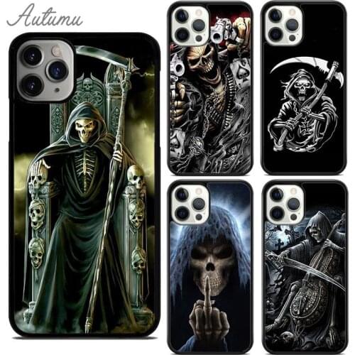 Grim Reaper Skull Skeleton Phone Case for iPhone 11 12 Pro Max mini X XR XS SE 2020 5 6 7 8 Plus Samsung Galaxy S8 S9 S10 Cover