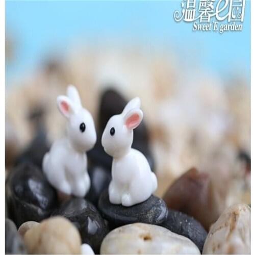 Household adornment miniascape of DIY decoration micro landscape furnishing articles and lovely small white rabbit 2 PCS