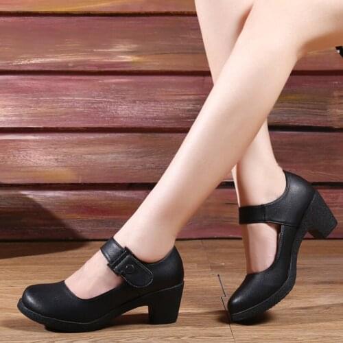 USHINE brown/black/red/White heel 6 cm Indoor /outdoor exercises teacher shoes ballroom Square Dance sneakers shoes for woman