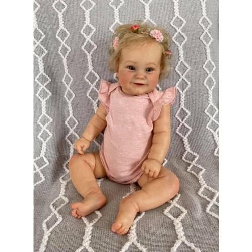 50cm/60cm Reborn Dolls Newborn Toddler Popular Maddie Cute Girl Doll with Rooted Blonde Hair Gift for Girls