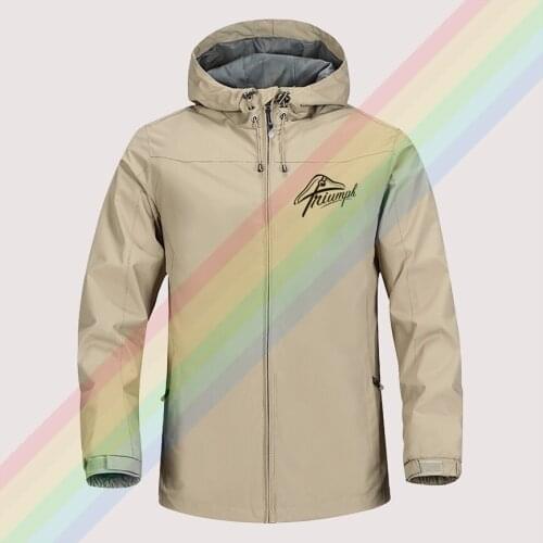 Triumph Logo #5 Outdoor Mountaineering Windproof Jacket Hooded comfortable Men Women Fashion High Quality Asian size
