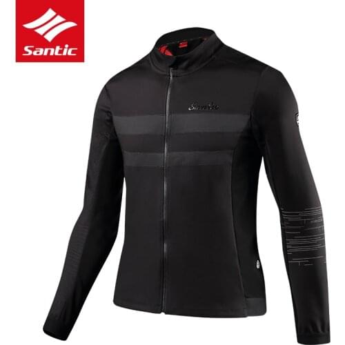 Santic Men Winter Cycling Jacket Windproof Reflective Road Mountain Bike Jacket Warm Bicycle Jacket Outdoor Sport Coat Clothing