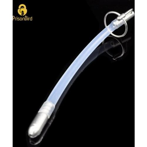 Male Stainless Steel Urethra Catheter with 2 Size Cock Ring,Penis Urinary Plug,Sex Toy,Adult Game,Urethra Stimulate Dilator A036