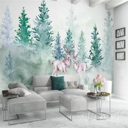 Milofi custom 3D wallpaper mural Nordic style abstract woods elk living room TV background wallpaper sofa wallpaper mural
