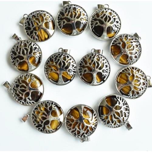 Wholesale 12pcs/lot fashion natural green aventurine alloy tree of life Pendants for jewelry accessories marking free shipping