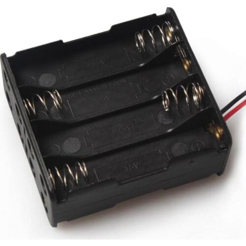 Plastic 1PCS 8 x AAA 12V Battery Holder Case Double Side Spring Battery Holder With Wire Lead Back By Back Battery Box AA
