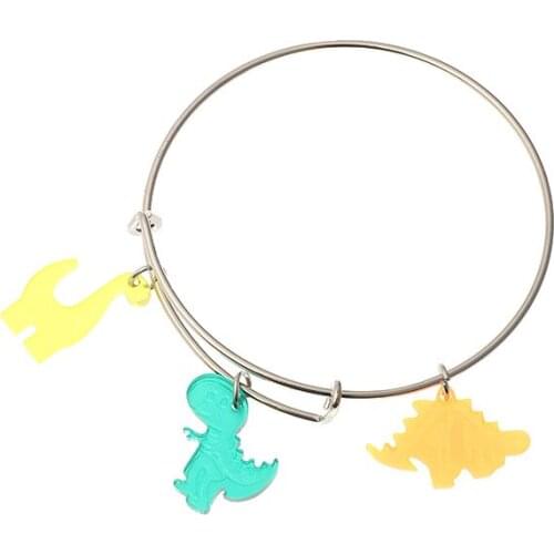 Dinosaur Pendant Bracelets&Bangle Women DIY Jewelry Baby Decorations Birthday Party Decorations Kids Gifts Jungle Party Supplies