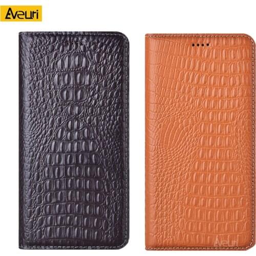 Luxury Genuine Leather Flip Phone Case For Huawei P40 P30 P20 P10 Pro Plus Lite E P8 Lite 2017 2019 Crocodile Texture Cover Case