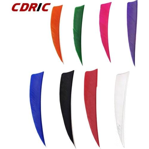 50pcs 8 color Turkey Feather right shield 4 inch Archery Arrow Accessories Apply to wood bamboo. Carbon. Glassfiber arrow shaft