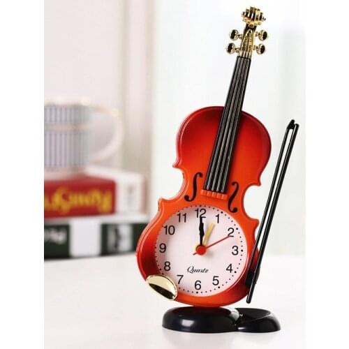 Simulation Violin Alarm Clock Creative Musical Instrument Modeling Desktop Clock DECORATION ORNAMENT Desk Clock Creative Gift