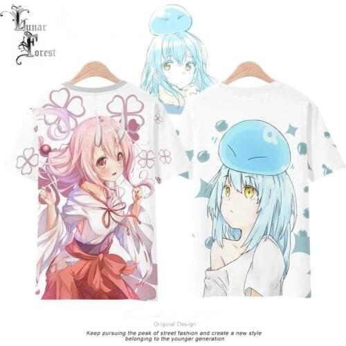 Tensei Suraimu Rimuru 3D Printing T-shirt Summer Fashion Round Neck Short Sleeve Popular Japanese Anime Streetwear Plus Size