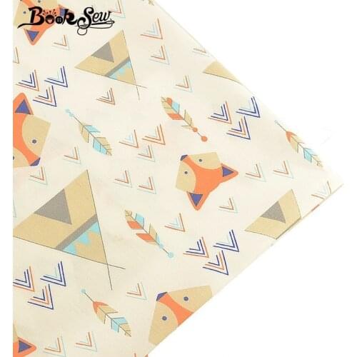 Booksew Cute Fox Animal Design 100% Cotton Fabric Tecido Tissu DIY Handmade Quilting Bedsheet Baby Sewing Cloth Patchwork Craft