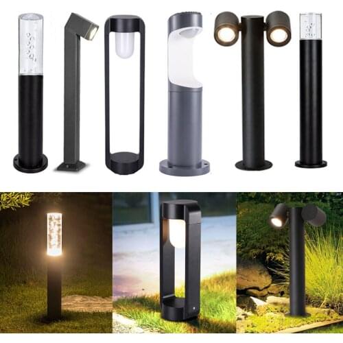 Outdoor Garden Lawn Lamp Waterproof Landscape Pathway Spotlight Street Park Villa Patio Pillar Light Aluminum Bollard Light