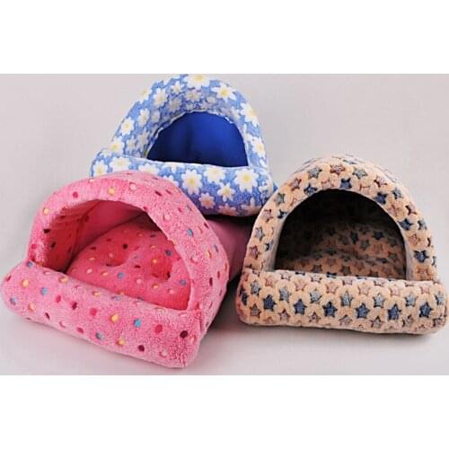 Thicken Pet Dog Beds Mattress Blanket Kennel Sleeping Mat Flannel Fabric Filling High Elasticity PP Cotton Dog Mat Cat House