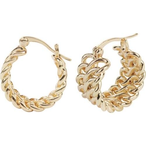 Vintage Hoop Earrings Twist Metal Design for Women Girl Personality Fashion Jewelry Hoop Earrings