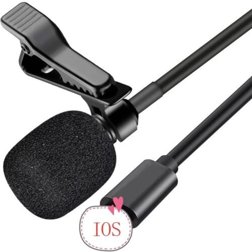 External Clip-on Lapel Lavalier Lightning Microphone for iPhone 11 Pro XS XR Max SE2 /7/8 Plus iPad 4/3/2 iPad Pro iPad Air2