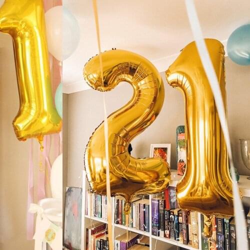 Birthday decoration balloon 40 inch golden silver rose gold number helium balloon 18 years old party decoration balloon