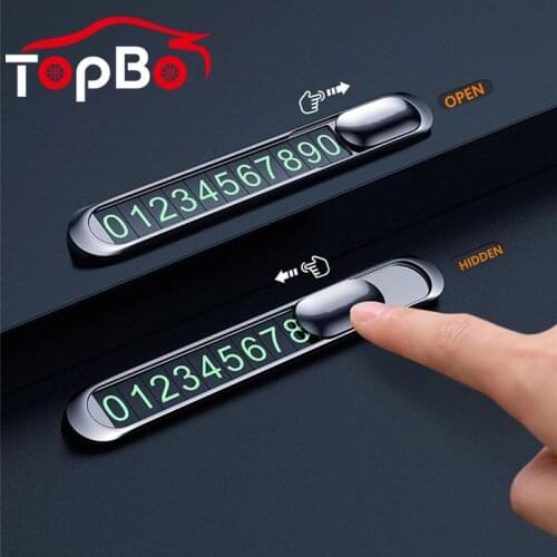 Metal Alloy Temporary Parking Card Texture Hidden Auto Phone Number Card Plate Telephone Number Card Car Sticker Car Styling