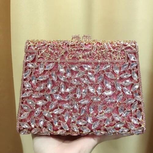 WHTUOHENG Big White Rhinestone Women Clutches Fashion Ladies Diamond Crystal Phone Purses Luxury Female Party Prom Handbags