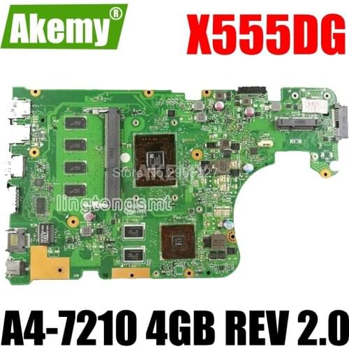 X555YI A4-7210CPU 4GB RAM mainboard REV 2.0 For Asus X555Y X555YI X555D X555DG laptop motherboard 90NB09C0-R00020 100% Tested