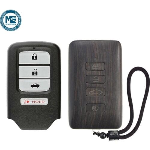 Keyless Entry Remote Control Refit Rosewood Car Key Fob Shell Replacement for Honda (Circuit Board & Battery Excluded)