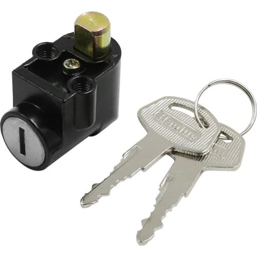 Stainless Steel Motorcycle Steering Lock w Two Keys for Suzuki GN125 Black