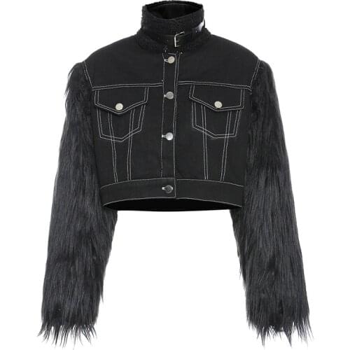 SeeBeautiful Velvet Loose Jacket Coat Stand Collar Long Sleeve Single Breasted Thick New Fashion Spring 2021 Women M215