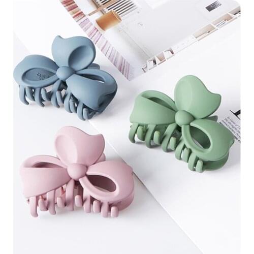 2020 Fashion Korean Bow Hair Claw Hair Claws Crab Clamps Charm Solid Color Hair Clip Hairdress for Women Hair Accessories
